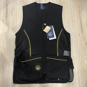 Beretta Silver Pigeon Shooting vest Jacket Black Mesh Zip up Pockets NWT Large